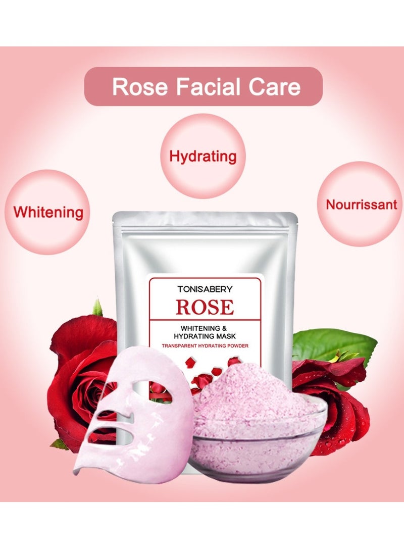 TONISABERY مسحوق قناع الوجه من الورد القابل للإزالة للتفتيح والترطيب 20 جرام - Image 2