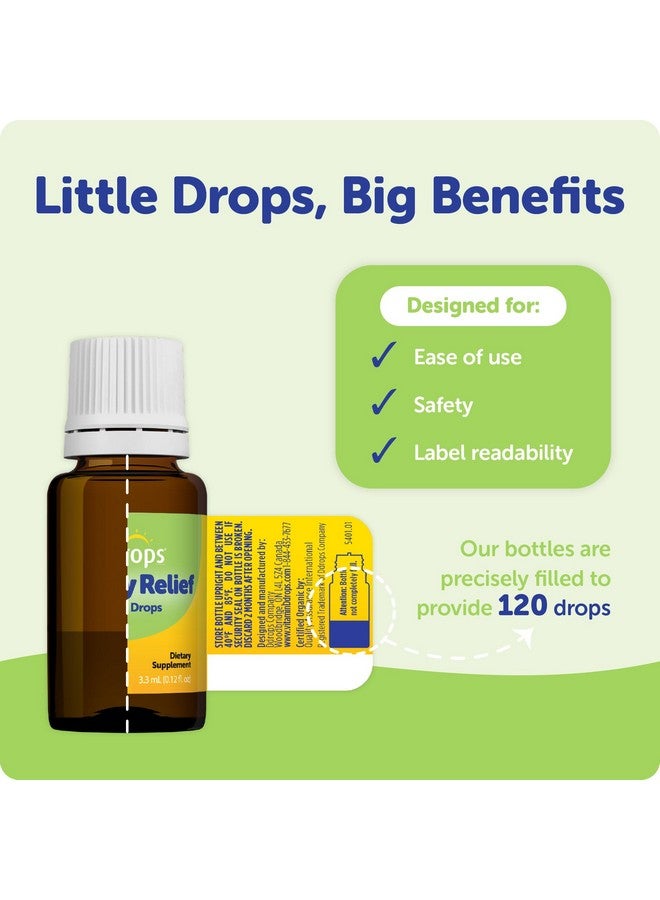 Ddrops Baby Tummy Relief Liquid Drops, Organic Gripe Water for Newborns, Relief from Gas, Colic, Fussiness and Hiccups, Just One Drop, Herbal Ingredients, 120 Drops - Image 2
