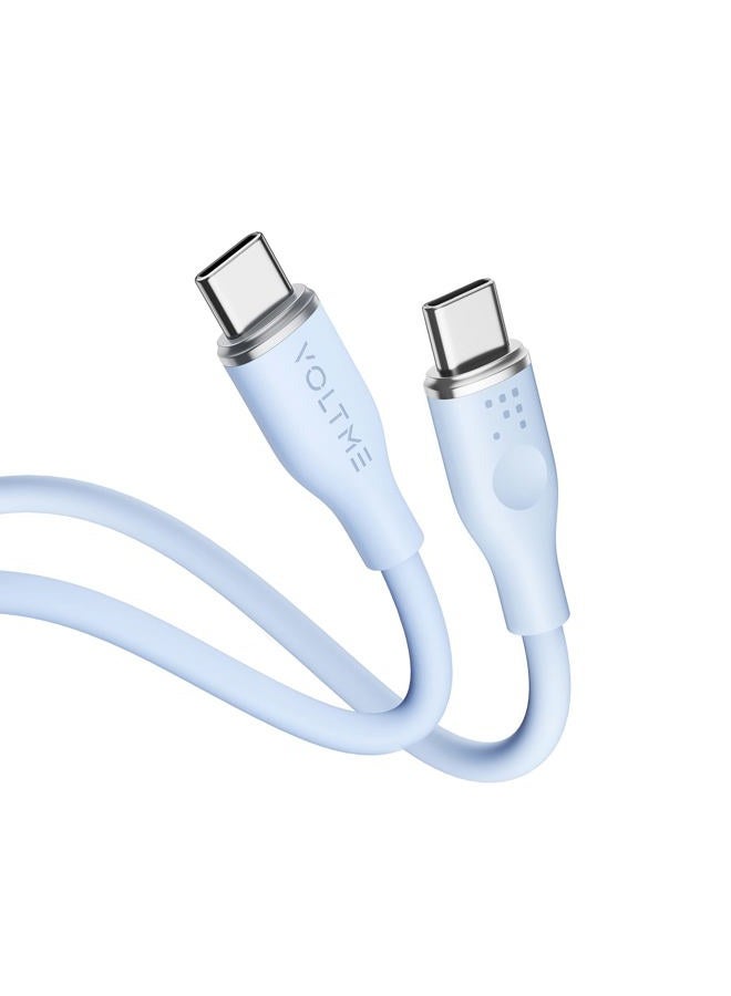 VOLTME USB C Cable, 60W USB C to USB C Cable 3.3ft, USB 2.0 Type C Charging Cable Fast Charge Cord for MacBook Pro 2020, iPad Pro 2020, iPad Air 4/5, MacBook Air 2020, Galaxy S21, Switch (Blue) - Image 1