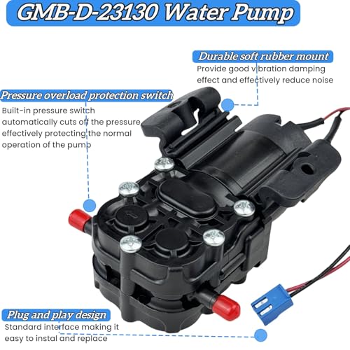 IXGPUTS GMB-D-23130 Water Pump,DC 12V 1.2L/min fit for Midea, Avalon, Primo, Brio Bottom Loading Bottled Water Cooler Dispenser, replace DP005A2 fit for Bottom Loading Water Dispenser - Image 3