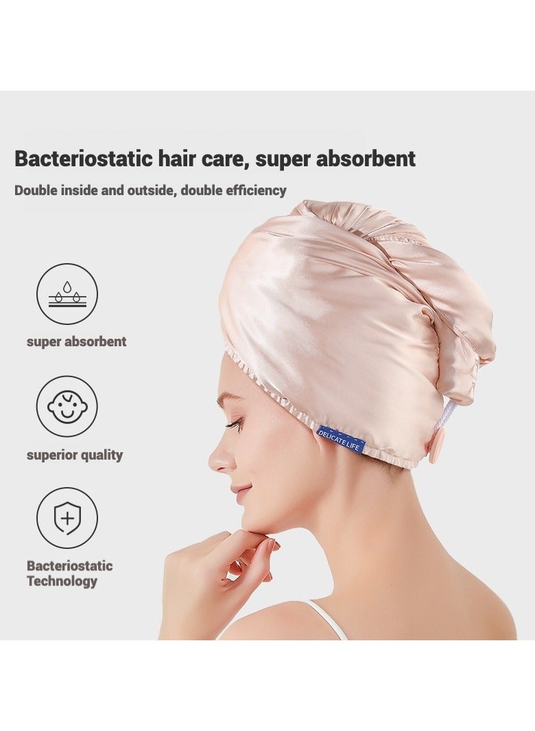 سان يي التفاف منشفة الشعر ، Bandanas لتجفيف الشعر بسرعة ، منشفة شعر ساتان قوية ماصة سميكة ، مناشف ضربة مشبك العناية بالشعر المضادة للبكتيريا ، مناشف الشعر ، العصابات ، مناشف الشعر الحريري ، 2 حزم (الوردي والفهد) - Image 3