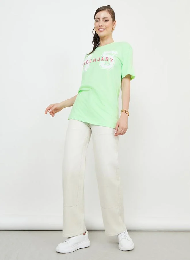 Styli Oversized Legendary 95 Graphic Longline T-Shirt