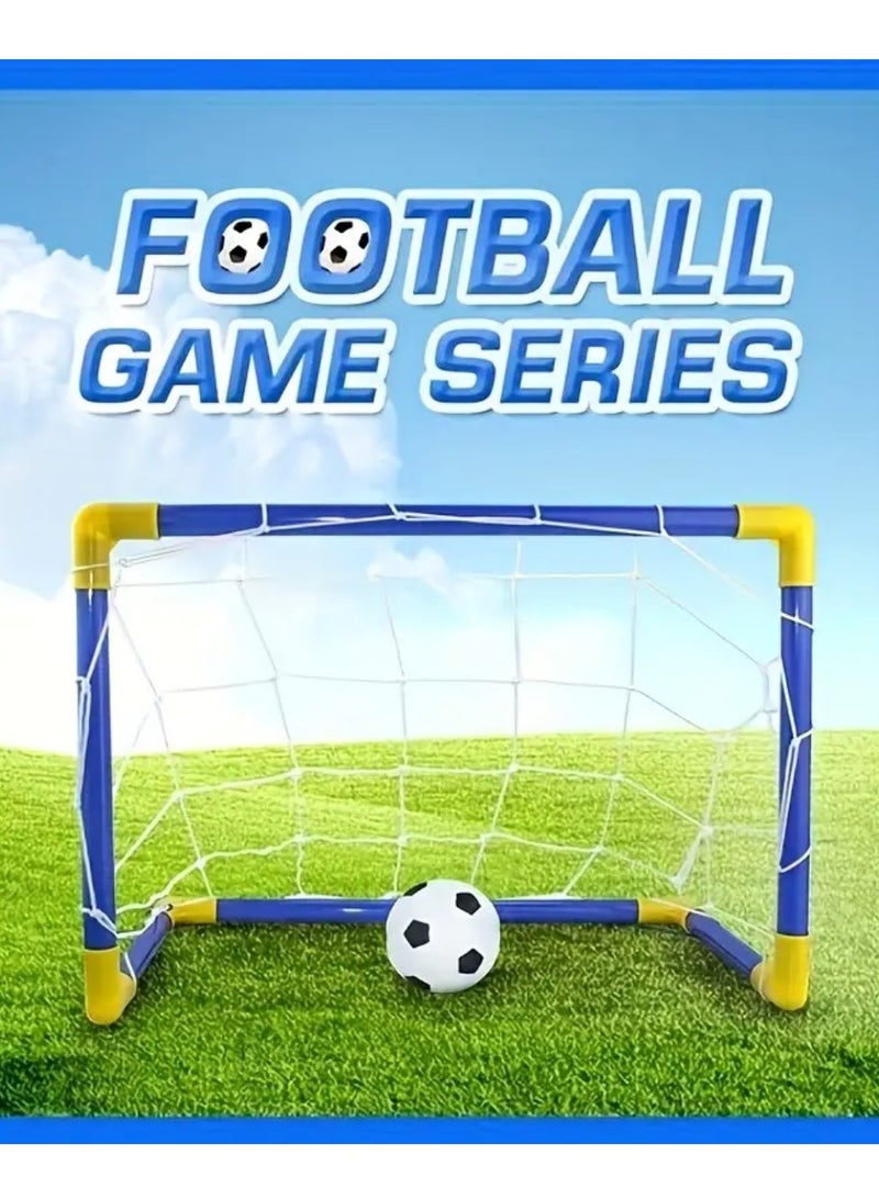 DANIM Durable Plastic Mini Football Net Set Kids' Portable Soccer Goal for Indoor and Outdoor Play Foldable and Easy to Carry Includes Ball Sports Toy for Ice Hockey and Soccer Games - Image 1