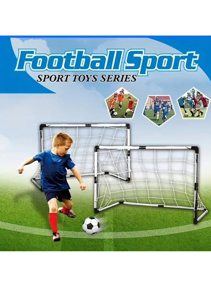 DANIM Durable Plastic Mini Football Net Set Kids' Portable Soccer Goal for Indoor and Outdoor Play Foldable and Easy to Carry Includes Ball Sports Toy for Ice Hockey and Soccer Games - Image 2