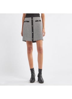 FAV Textured Mini Skirt with Button Detail  - Image 1