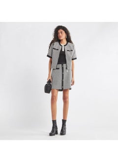FAV Textured Mini Skirt with Button Detail  - Image 2