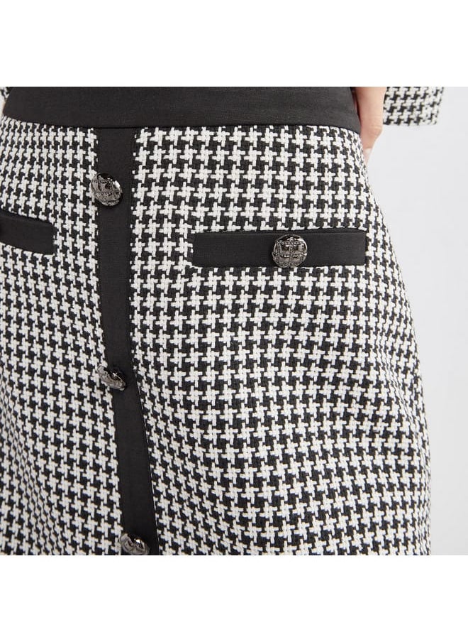 Splash FAV - Textured Mini Skirt with Button Detail - Image 1