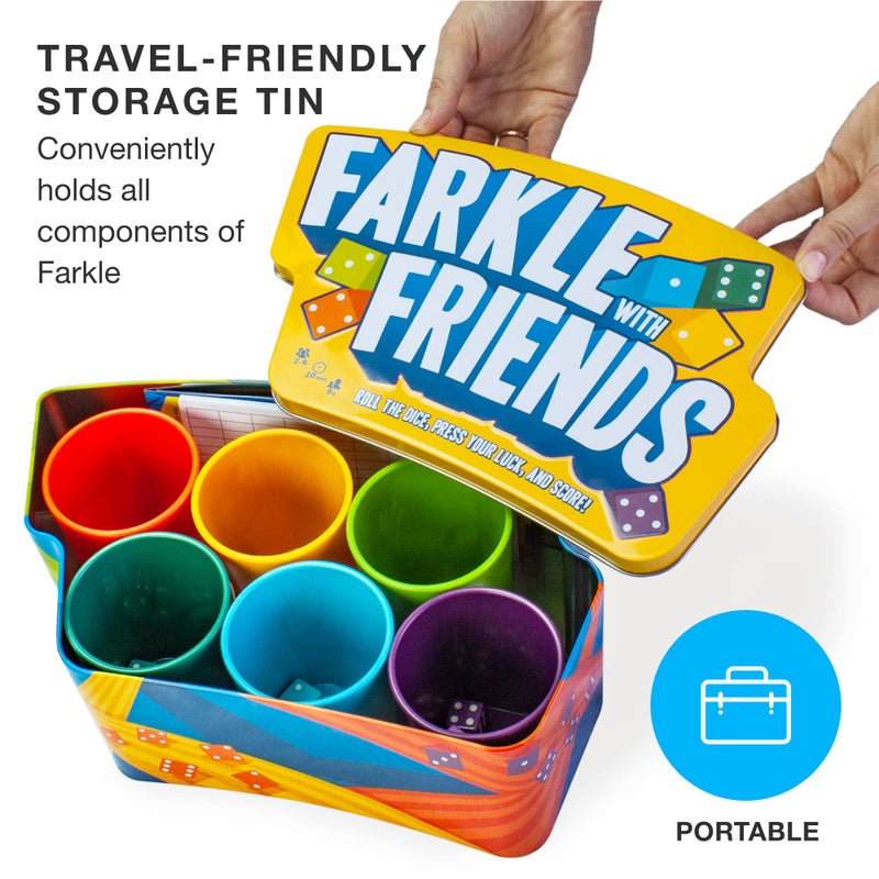 Brybelly Farkle with Friends - 2-6 Player Dice Game for Family Game Night - Includes 6 Dice Cups, 36 Dice, Scorecards, and Instructions - Image 3