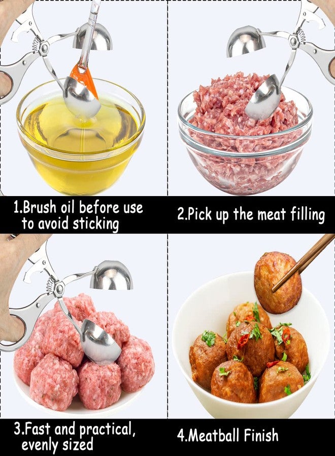 DOERDO DD DOERDO Meatball Maker Stainless Steel Meat Baller Meatball Making Tool Ice Cream Scoop Disher Fruits Kitchen Tools, 4.5CM - Image 5