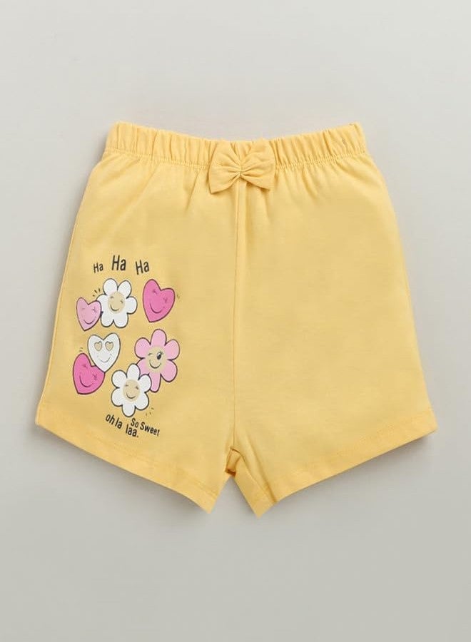 BUMZEE شورتات قطنية للبنات من بامزي، طول فوق الركبة، عبوة من 3 قطع، لون كحلي ووردي - 12-18 شهرًا (Peb10449D-nbl) - Image 2