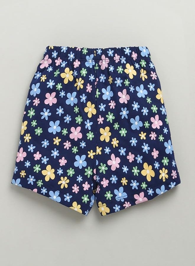 BUMZEE شورتات قطنية للبنات من بامزي، طول فوق الركبة، عبوة من 3 قطع، لون كحلي ووردي - 12-18 شهرًا (Peb10449D-nbl) - Image 5