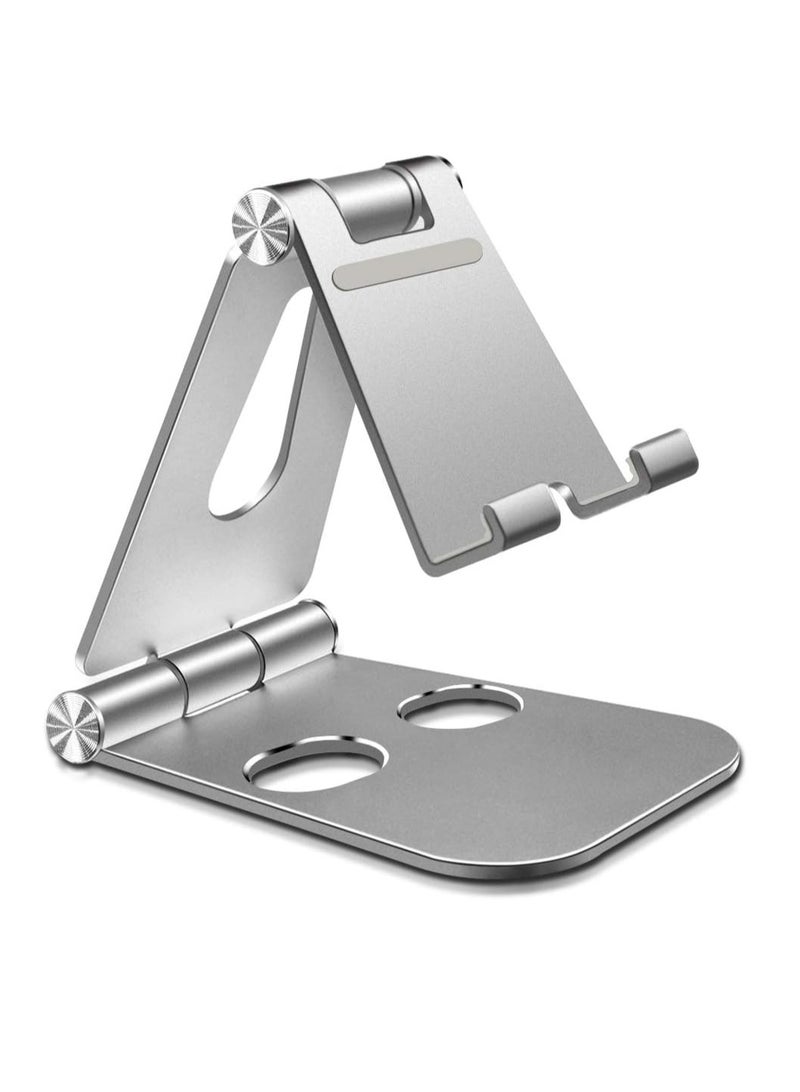 Adjustable Desktop Mobile Phone Holder for Online Courses and Video for iPhone 12 SE 2020 11 Pro Samsung 10 9 Lightweight Portable Tablet Silver  - Image 1