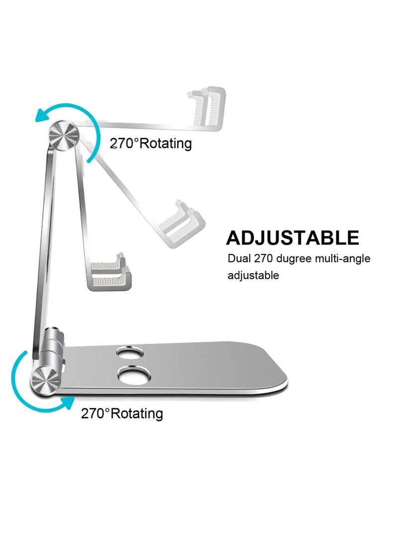 Adjustable Desktop Mobile Phone Holder for Online Courses and Video for iPhone 12 SE 2020 11 Pro Samsung 10 9 Lightweight Portable Tablet Silver  - Image 2