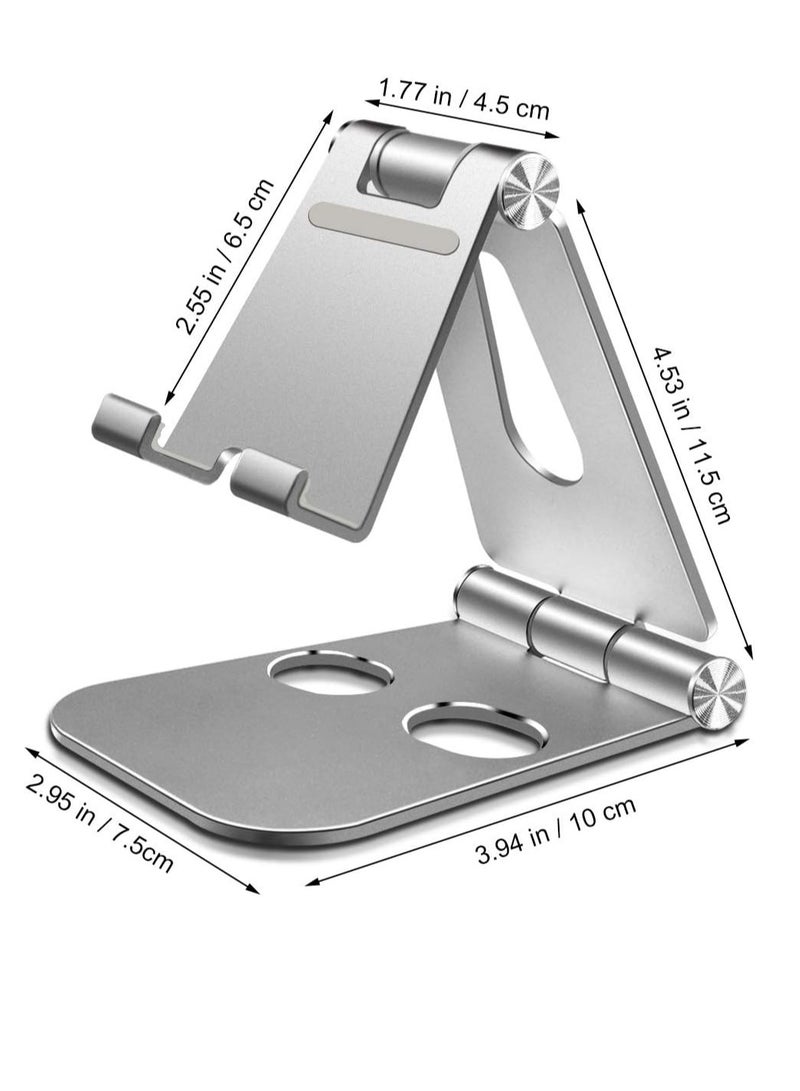 Adjustable Desktop Mobile Phone Holder for Online Courses and Video for iPhone 12 SE 2020 11 Pro Samsung 10 9 Lightweight Portable Tablet Silver  - Image 3