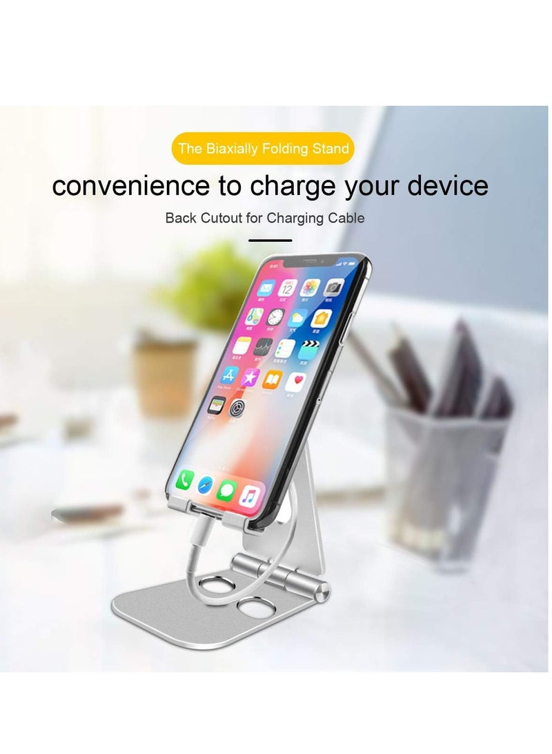 Adjustable Desktop Mobile Phone Holder for Online Courses and Video for iPhone 12 SE 2020 11 Pro Samsung 10 9 Lightweight Portable Tablet Silver  - Image 5