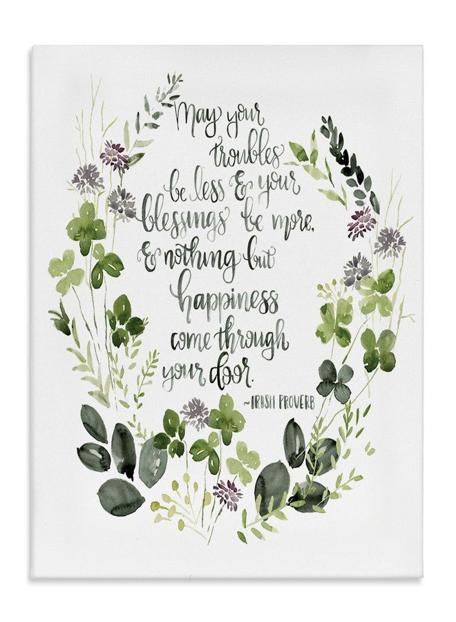 Stupell Industries Troubles Be Less Irish Proverbs, Designed by Jennifer Paxton Parker, 17 x 17, Canvas Wall Art - Image 1