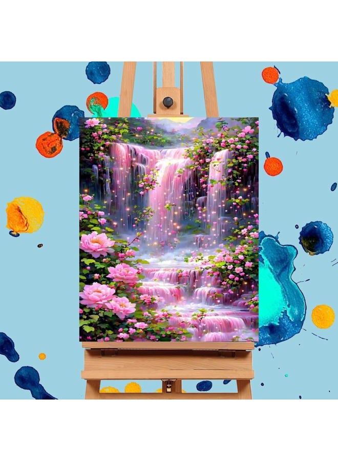 Mrnsiet Paint by Numbers Kit for Adults Beginners, Waterfall Landscape Adult Paint by Numbers on Canvas, Without Frame Acrylic Painting Crafts for Home Decor (16x20inch) - Image 2