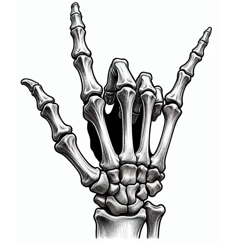 Dopetattoo Tattoo design 6 Sheets Temporary Tattoos Hand Skeleton Tattoo Ghost hand Fake tattoos Neck Arm Chest