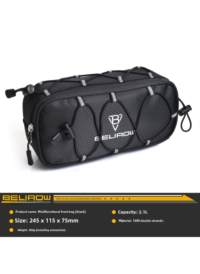 Generic Foldable Bike Front Bag Hardshell Storage 2.1L black (hard shell) 