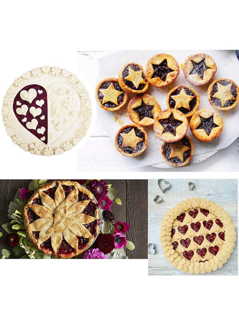 Bukela Mini Cookie Cutter Set - 30 Small Molds to Cut Out Polymer Clay, Pastry Dough, Pie Crust & Fruit - Metal Stamps Star Flower Hexagon Round Heart Square Triangle Oval Raindrop Geometric Shapes Cutter - Image 5