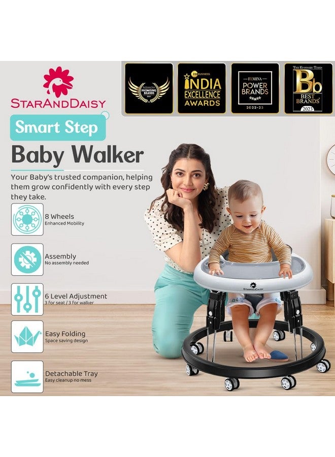 StarAndDaisy Baby Walker For 6 To 24 Months/Walker For Baby/Kids With 360° Rotational Wheels & Padded Seat, With Adjustable Height For Boys & Girls (Black) - Image 1