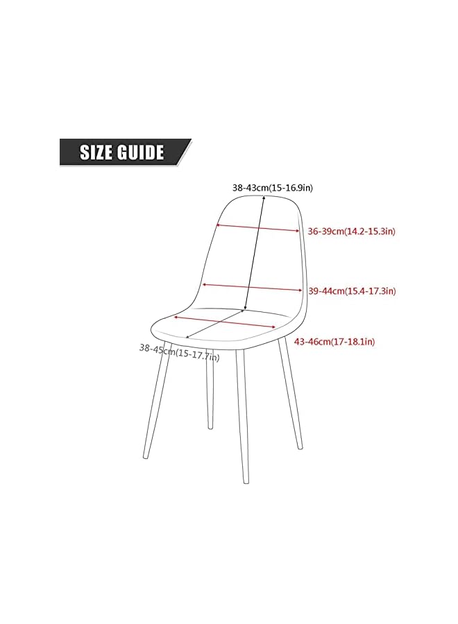 The Bros Dining Chair Cover Set of 6,Shell Chair Covers for Mid Century Modern Chair Printed Stretch Chair Slipcover Washable Side Chairs Lounge Armless Chair Protector-E-Set of 6 - Image 3
