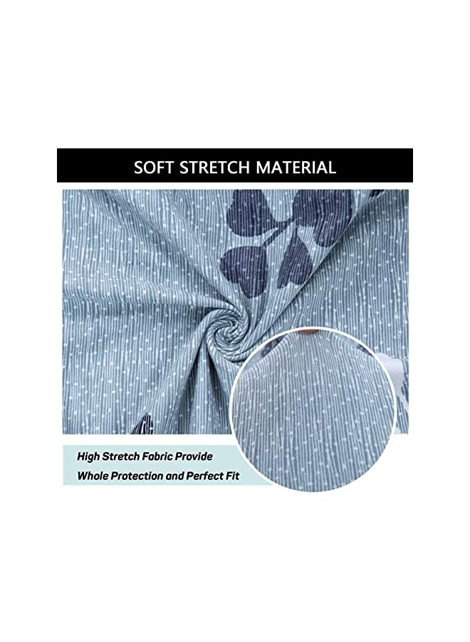 The Bros Dining Chair Cover Set of 6,Shell Chair Covers for Mid Century Modern Chair Printed Stretch Chair Slipcover Washable Side Chairs Lounge Armless Chair Protector-E-Set of 6 - Image 4