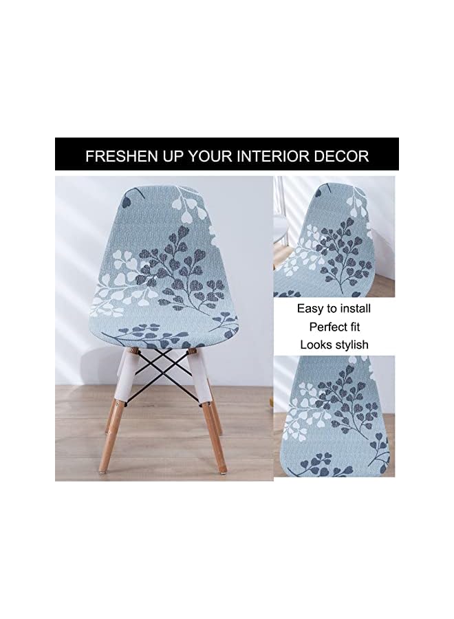 The Bros Dining Chair Cover Set of 6,Shell Chair Covers for Mid Century Modern Chair Printed Stretch Chair Slipcover Washable Side Chairs Lounge Armless Chair Protector-E-Set of 6 - Image 5