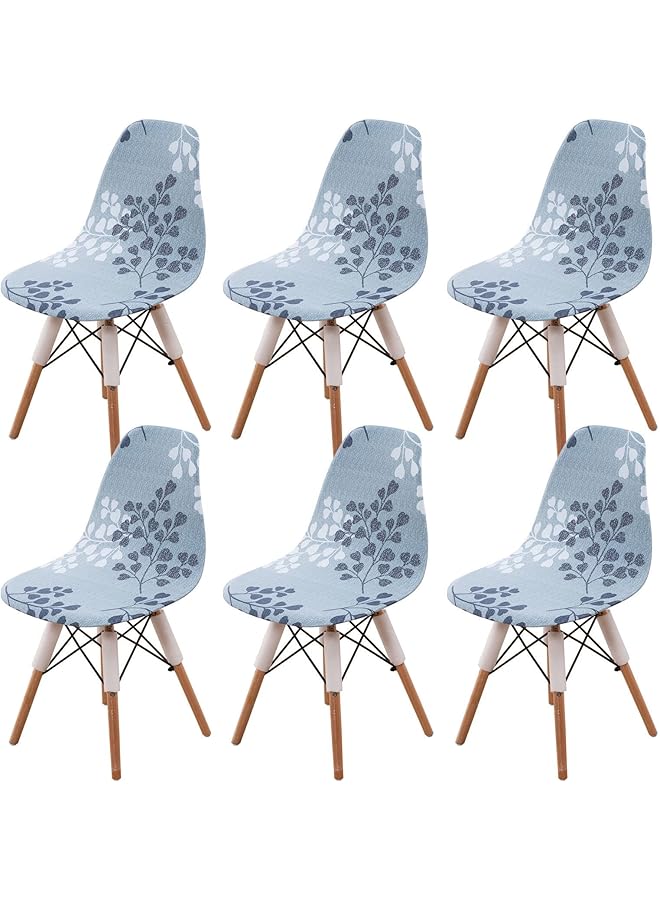 The Bros Dining Chair Cover Set of 6,Shell Chair Covers for Mid Century Modern Chair Printed Stretch Chair Slipcover Washable Side Chairs Lounge Armless Chair Protector-E-Set of 6 - Image 1
