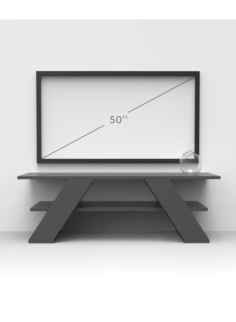 موراه حامل تلفزيون عصري من موراه هوم فارفالا، مناسب لأجهزة التلفزيون حتى ٥٠ بوصة | وحدات تلفزيون عصرية لغرفة المعيشة | خزانة تخزين خشبية برفوف من طبقتين | ١٢٠×٣٣.٥×٤٠ سم | أبيض - Image 5