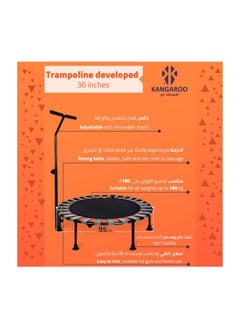 KANGAROO Foldable Fitness Trampoline Fitness Bounce Trampoline with Stand and Safety Pad for Kids and Adults Abdominal Exercise Indoor and Outdoor.  - Image 2