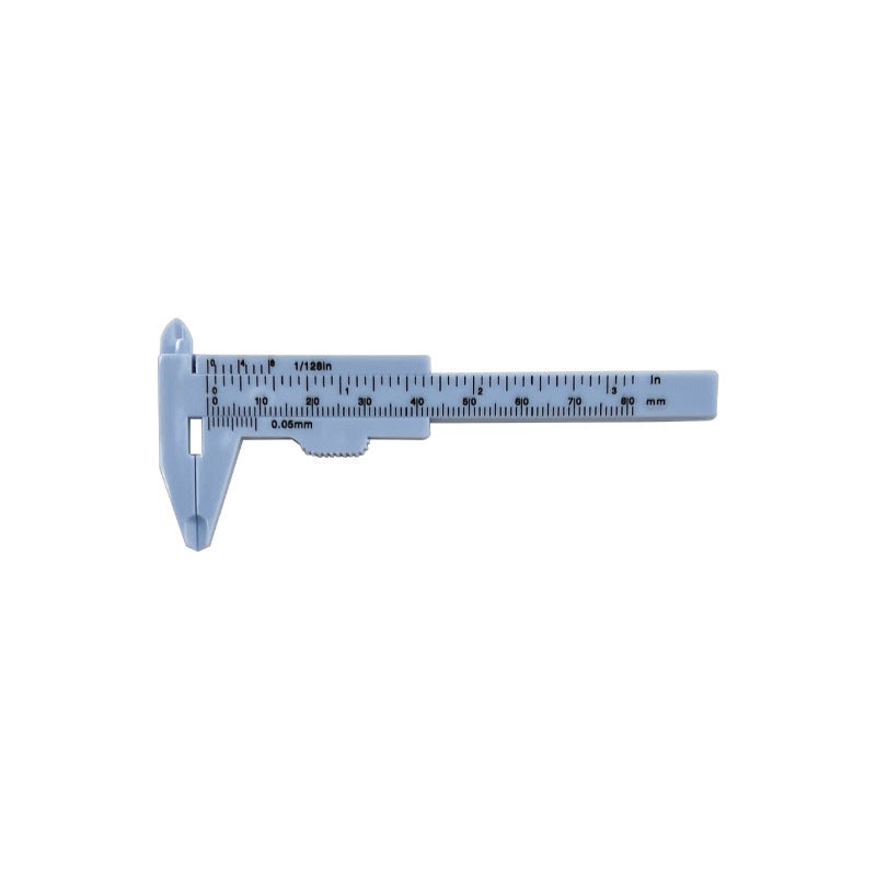 150mm double scale plastic vernier caliper Wen play jewelry measurement student caliper mini measuring tool wholesale 0-80 light blue