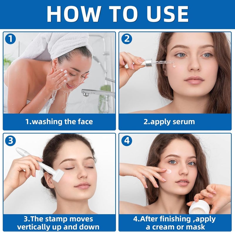 Baeskii Derma Stamp for Hair Growth Facial Spa Titanium Coated Adjustable Needles 025mm to 3mm 140 Microneedling Stamp for Skin Repair Face Hair Beard Growth Reduces Acne Scars Safe Effective To Use - Image 4