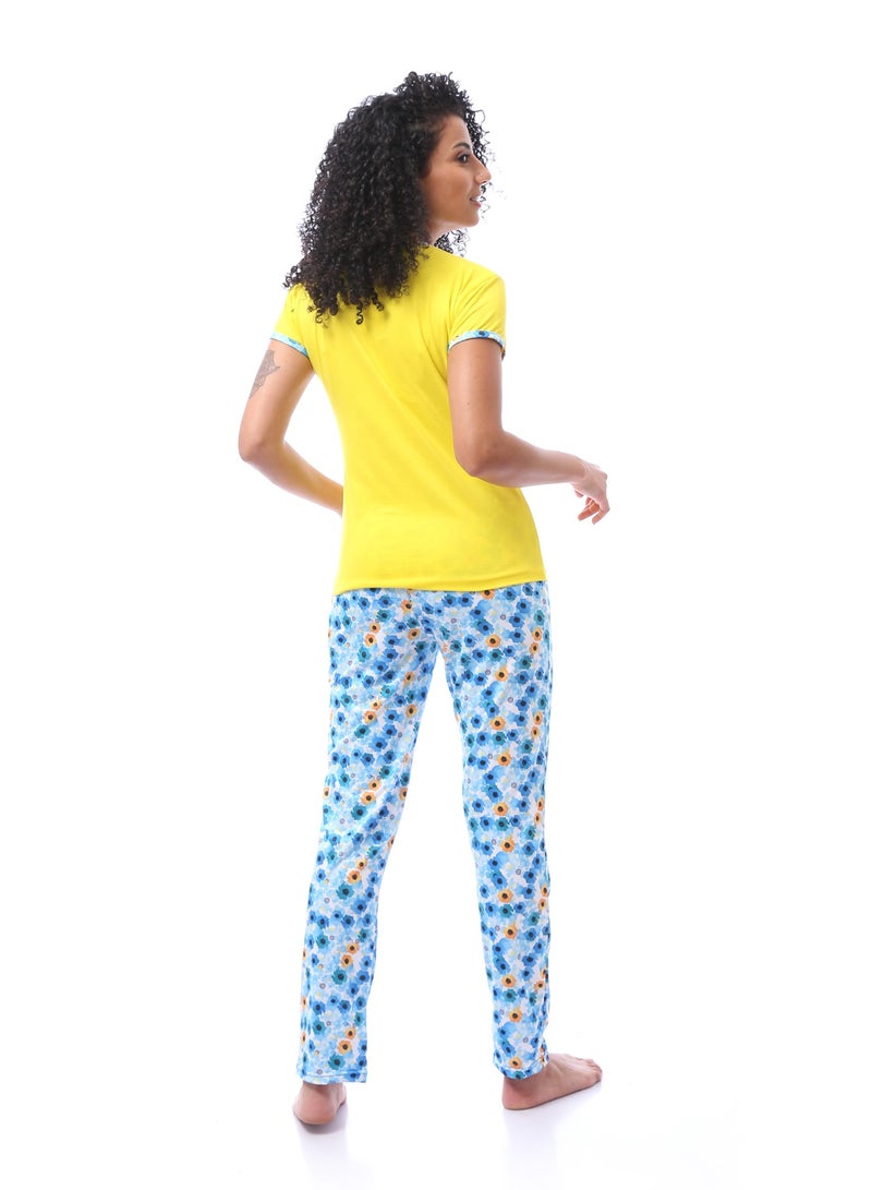 Andora Slip On Comfortable Cotton Summer Yellow Pajama Set - Image 4