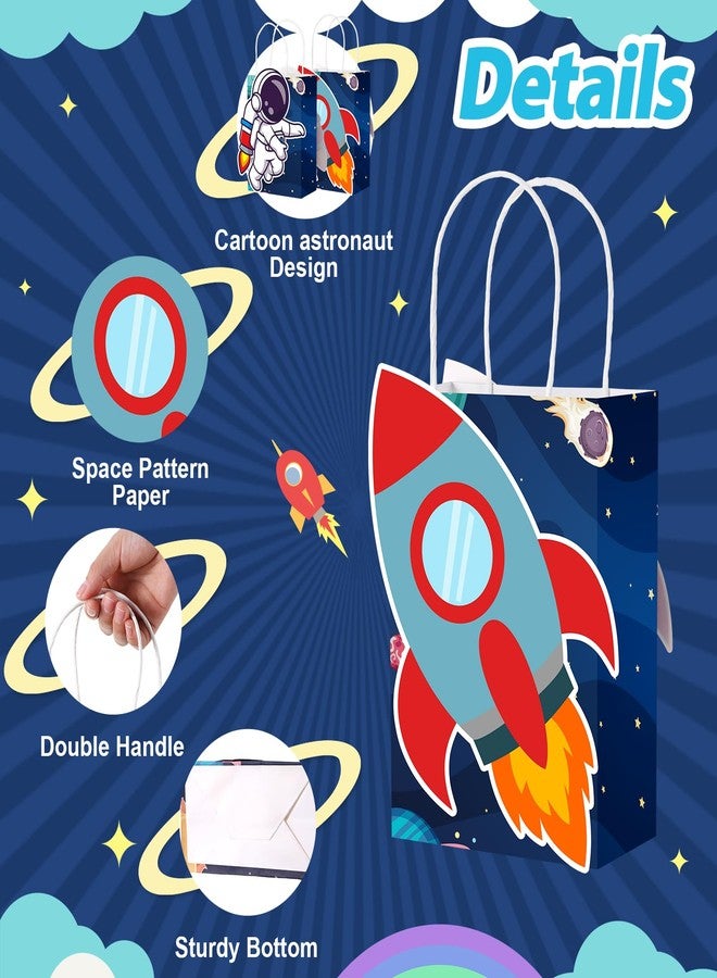 MotiMind 16 Pcs Outer Space Party Favor Bags with Handles Astronaut Gift Bags for Galaxy Space Theme Party Supplies - Image 4