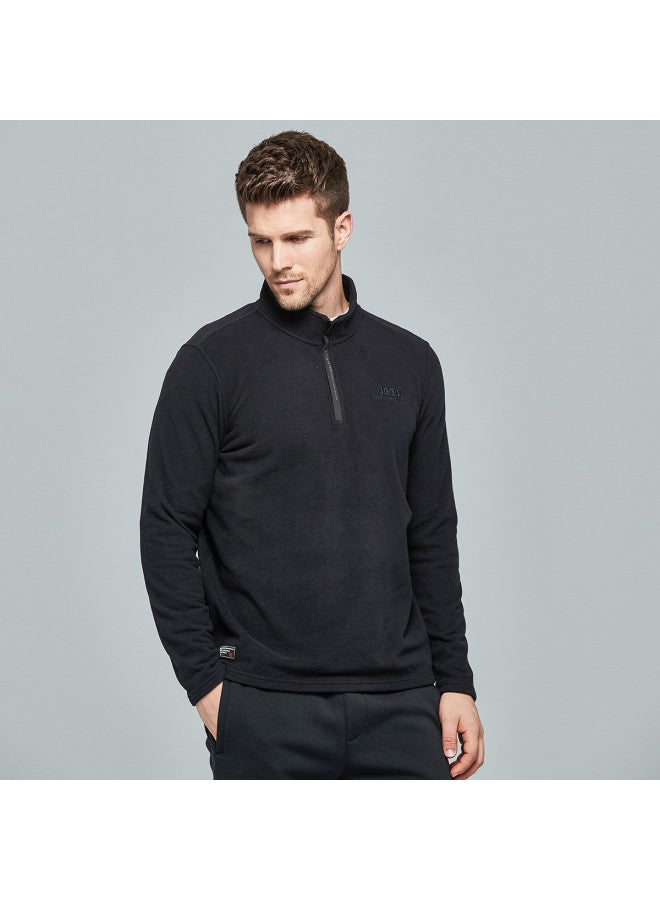 Jeep Spring Men's Fleece Jacket Fashion Stand Collar Half-zip Thickened Windproof Warm Fleece Coat For Men - Image 4