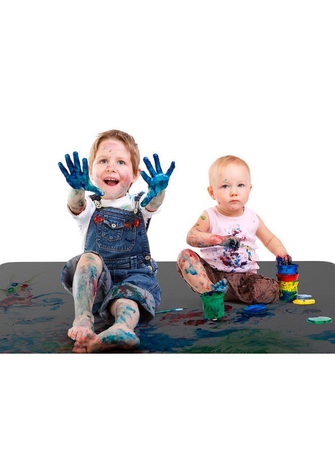 HIGHERHUMAN Super Jumbo Splat Mat - 60” x 60” Extra Large Waterproof and Washable Protective Mess Mat for Floors and Tables During Arts Crafts Painting Playtime and Mess ( Dark Grey, Jumbo- 5ft x 5ft (60" x 60") - Image 4