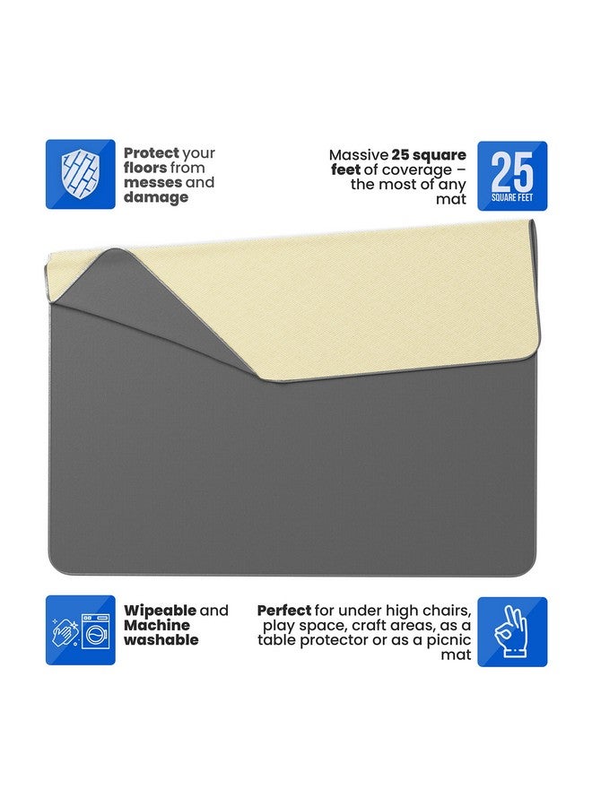 HIGHERHUMAN Super Jumbo Splat Mat - 60” x 60” Extra Large Waterproof and Washable Protective Mess Mat for Floors and Tables During Arts Crafts Painting Playtime and Mess ( Dark Grey, Jumbo- 5ft x 5ft (60" x 60") - Image 3