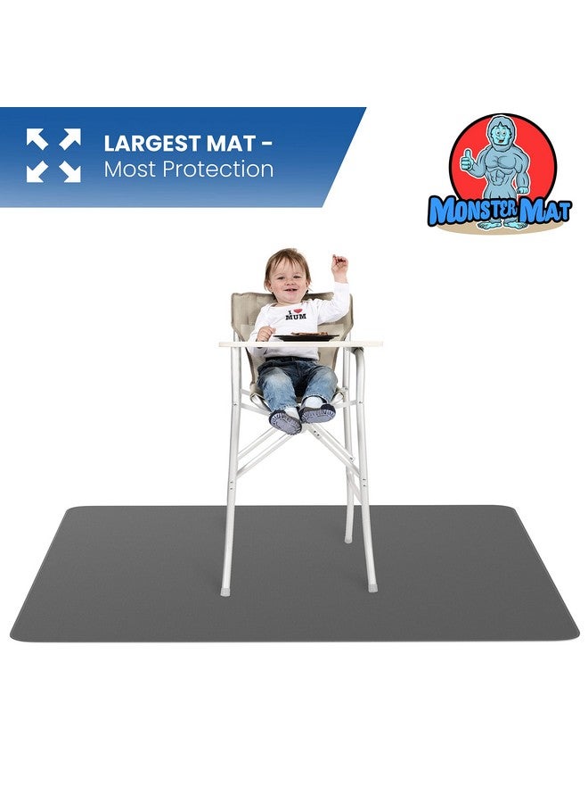 HIGHERHUMAN Super Jumbo Splat Mat - 60” x 60” Extra Large Waterproof and Washable Protective Mess Mat for Floors and Tables During Arts Crafts Painting Playtime and Mess ( Dark Grey, Jumbo- 5ft x 5ft (60" x 60") - Image 5