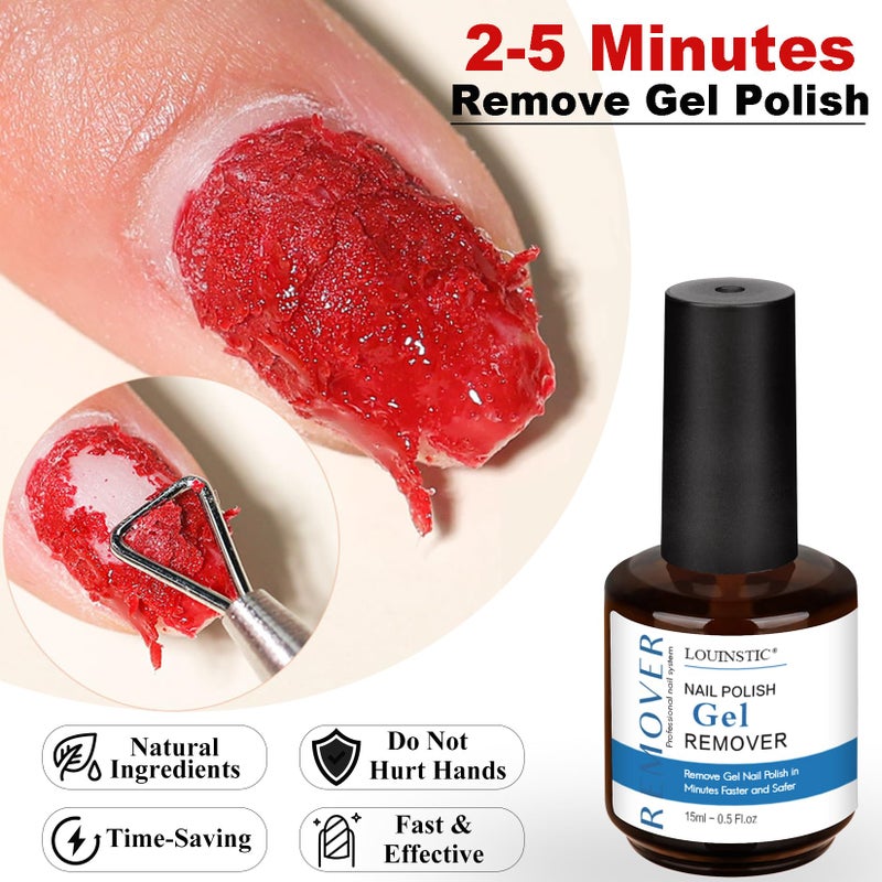LOUINSTIC Gel Nail Polish Remover-1PC Professional Gel Remover Kit contains 2 Manicure Tools and 1 Nail File, No Need to Soak or Wrap, Easy & Quick to Remove Nail Polish at Home, Easy to Use - Image 2