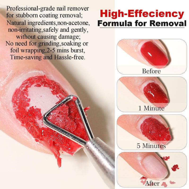 LOUINSTIC Gel Nail Polish Remover-1PC Professional Gel Remover Kit contains 2 Manicure Tools and 1 Nail File, No Need to Soak or Wrap, Easy & Quick to Remove Nail Polish at Home, Easy to Use - Image 3