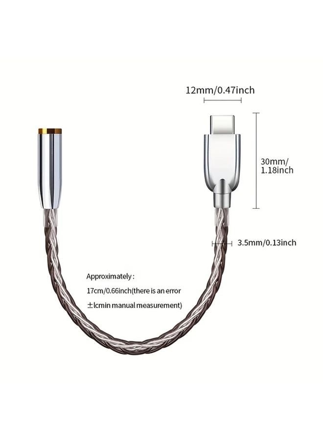 نوع C إلى محول صوتي سماعة رأس أنثى 3.5 مم كابل محول USB C إلى AUX - Image 3
