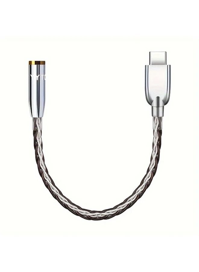 نوع C إلى محول صوتي سماعة رأس أنثى 3.5 مم كابل محول USB C إلى AUX - Image 1