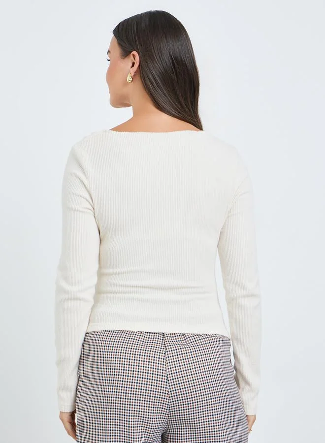 Take Two  Women Knit Top with Asymmetric Neck for Women | Best Price UAE