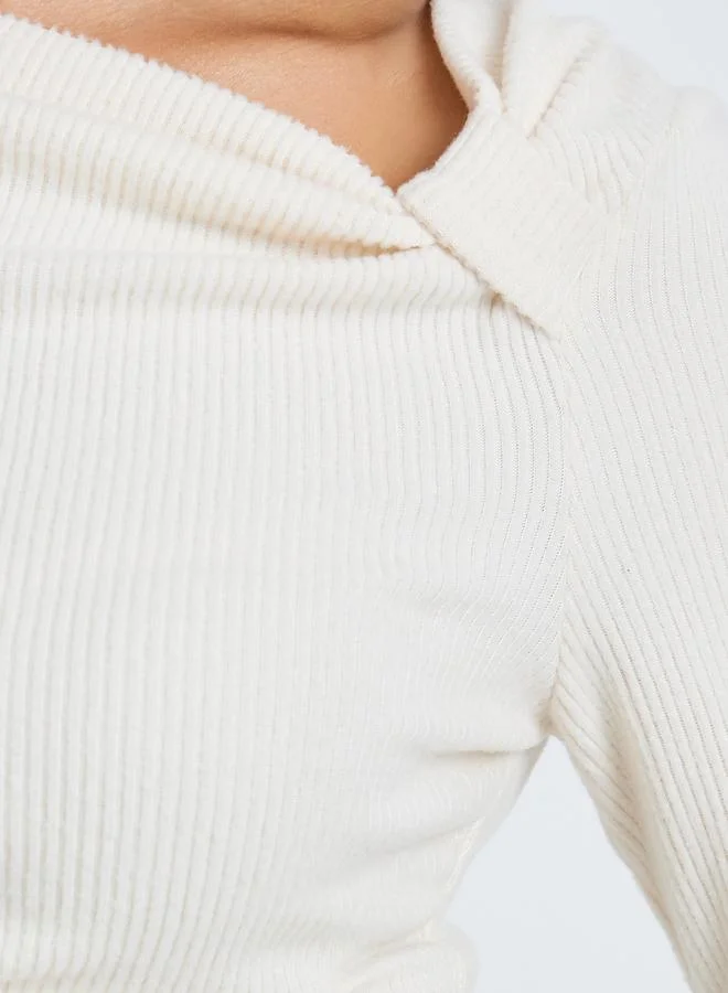Take Two  Women Knit Top with Asymmetric Neck for Women | Best Price UAE