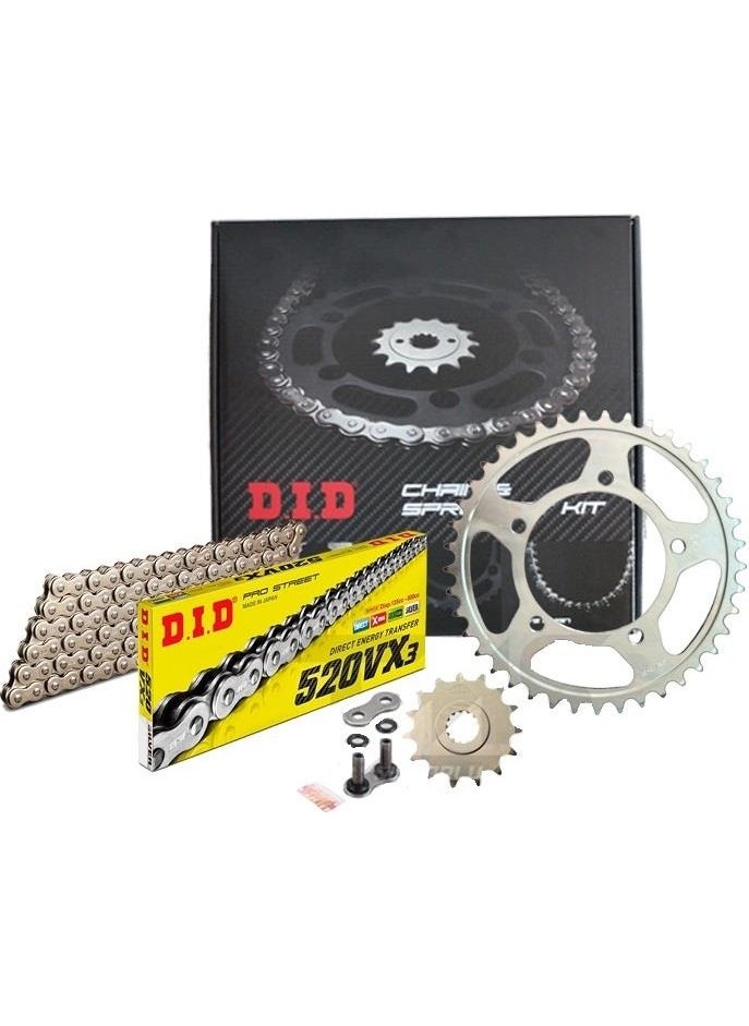 DID - Dıd Ktm 250 Adventure Chain Sprocket Set (2020-2024) X-Ring Chain (Gold Color) - Image 1