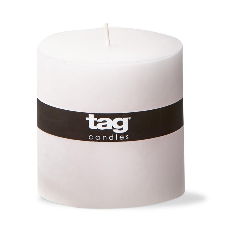 tag Chapel 4X4 White Pillar Paraffin Wax Candle Unscented Drip-Free Long Burning 75 Hours For Home Decor Wedding Parties Dining Dinner Kitchen Table Tabletop Living Room End Table Decor Decoration 4x4 - Image 1