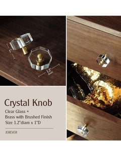 Y&D Glass Crystal Knobs Cabinet and Pulls Brass Drawer Pull Handle Gold Furniture Hardware for Dresser Kitchen 6 Pack Octagon  - Image 3