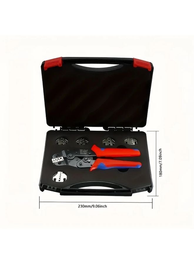 6Pcs SN58B Ratchet Crimping Pliers Set With 5 Jaws 1pc Pliers Red Blue Handle - Image 4