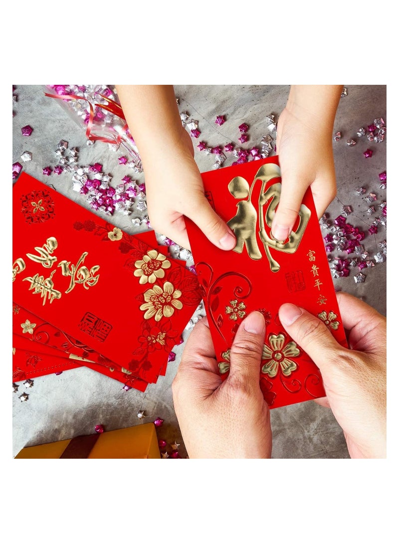 Zikra 72 Pcs Chinese New Year Red Envelopes Large Red Packet 2024 Year Lunar New Year of Dragon Lucky Money Envelopes Packet Red Gold Lucky Money Pockets for New Year Spring Festival Wedding - Image 2